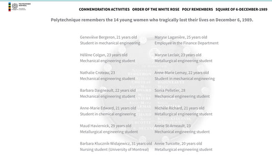 33 years ago, 14 young women, students in engineering at Polytechnique Montréal were massacred.
